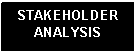 Text Box: STAKEHOLDER ANALYSIS